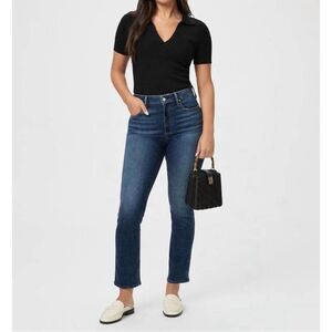 PAIGE Flaunt Denim Accent Jean in Sketchbook Wash Size 28